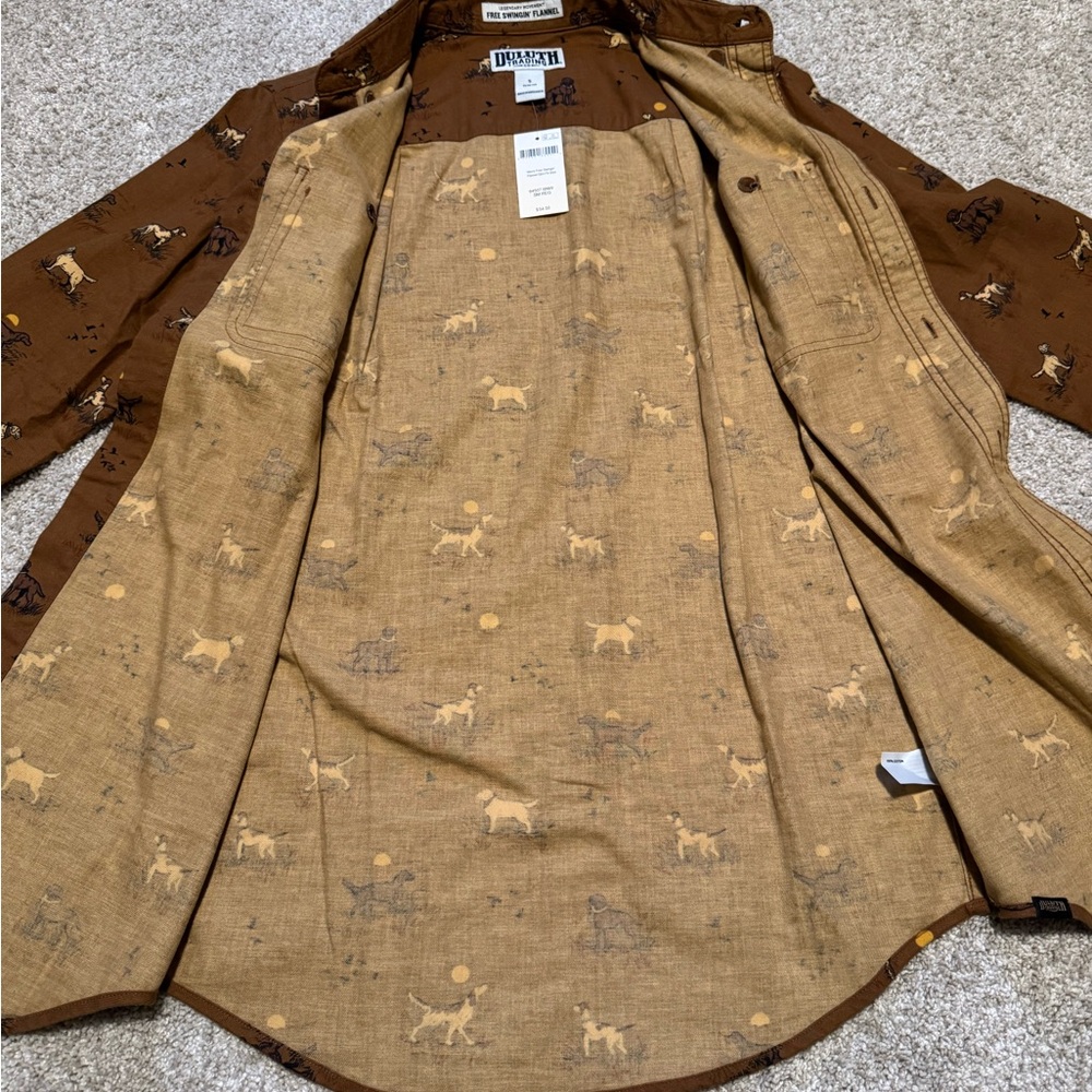 NWT Brown Dog Print Men's Shirt - Picture 8 of 10
